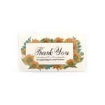 Картончета за визитки, картички 90x50 мм с надпис "Thank You" цвят бял със слънчогледи -50 броя
