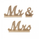 Букви от MDF 8 мм за декорация на поставка"Mr&Mrs" 10 см