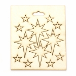 Звезди от бирен картон 15 мм и 50x35 мм -12 броя