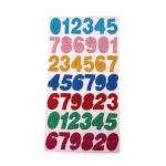 Самозалепващи цифри от EVA материал с брокат 25x35x2 мм цветни -42 цифри