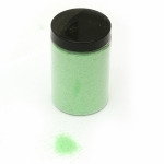 Стъклен пясък за декорация 0.2 мм 200 микрона цвят зелен светъл ~410 грама