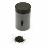 Стъклен пясък за декорация 0.2 мм 200 микрона цвят черен ~410 грама