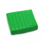 Полимерна глина зелена с холограмен брокат - 50 грама