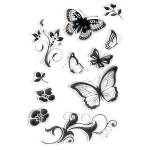 Силиконов печат 11x16 см пеперуди и орнаменти с цветя