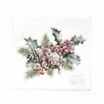 Салфетка за декупаж Ambiente 33x33 см трипластова Holly and Berries -1 брой