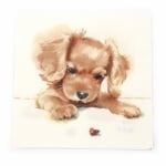 Салфетка за декупаж Ambiente 33x33 см трипластова Puppy and Ladybird-1 брой