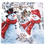 Салфетка за декупаж Ambiente 33x33 см трипластова Snowmen And Birds -1 брой