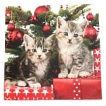 Салфетка за декупаж Ambiente 33x33 см трипластоваChristmas kitten  -1 брой