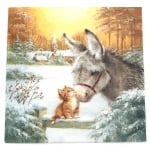 Салфетка за декупаж Ambiente 33x33 см трипластова Donkey ANd Kitten -1 брой