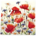 Салфетка за декупаж Ambiente 33x33 см трипластова Poppies and cornflowers -1 брой