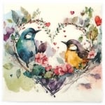 Салфетка за декупаж Ambiente 33x33 см трипластова Loving birds -1 брой