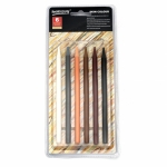 Комплект цветни моливи без дърво - 6 цвята кафява гама