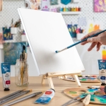 Статив-триножник дървен 235x180 мм с платно с подрамка 150x200 мм Mont Marte Easel with Canvas Large