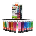 Комплект бои с брокат Mont Marte Glitter Paint 12 броя x 36 мл