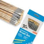 Комплект четки плоски ъглови естествен косъм Mont Marte Natural Hair Flat Angle Brush -13 броя
