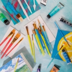 Комплект четки обли, плоски и ъглови изкуствен косъм и шпатули Mont Marte Assorted Brush Pack -26 броя