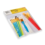 Комплект четки обли, плоски и ъглови изкуствен косъм и шпатули Mont Marte Assorted Brush Pack -26 броя