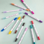 Маркери за текстил с двоен връх Mont Marte Dual Tip Fabric Markers 12 броя
