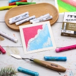 Маслени пастели меки Mont Marte Extra Soft Oil Pastels White бели 6 броя