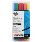 Комплект маркери на водна основа 0.4 мм Mont Marte Fineliner Soft Grip 12 броя