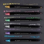 Комплект точкови маркери на водна основа с двоен връх металик MM Dot Markers Dual Tip Metallic 6 броя