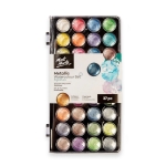 Комплект акварелни бои металик Mont Marte Metallic Watercolour Cake Set 37 броя