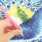 Диамантен гоблен 30x40 см кръгли диаманти пълно облепяне с рамка - Пролет край реката YSG1016