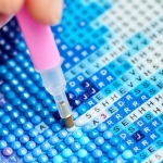 Диамантен гоблен 40x50 см кръгли диаманти пълно облепяне с рамка -Бухал в цветове YSG0673