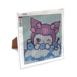 Диамантен гоблен за деца 18x18 см кръгли диаманти пълно облепяне с пластмасова рамка - D1524