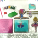 Комплект пластмасови фигури с основа 3D за облепяне с диаманти 17x14x20 см - балерини