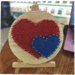 Творчески комплект STRING ART с конци,пирони и статив 11x11 см -сърца DHAA28275