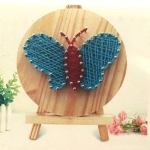 Творчески комплект STRING ART с конци,пирони и статив 11x11 см -синя пеперуда DHAA28306