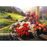 Диамантен гоблен 21x25 см кръгли диаманти частично облепяне -С мирис на поле YSA3585