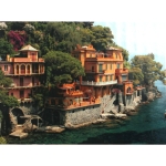 Диамантен гоблен 21x25 см кръгли диаманти частично облепяне -Италианско рибарско селище YSA4075