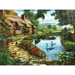 Диамантен гоблен 21x25 см кръгли диаманти частично облепяне -Колибата YSA3887