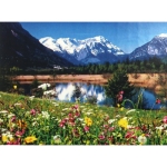 Диамантен гоблен 21x25 см кръгли диаманти частично облепяне -Планинско езеро YSA2974