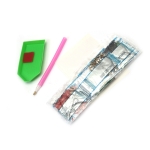 Коледна картичка 3D с диаманти 13x18 см -Елхи,снежко и подаръци LHKBC14648