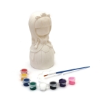 Пластмасова касичка за оцветяване 80x140 мм с четка и бои -Принцеса