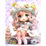 Диамантен гоблен 23x30 см кръгли диаманти частично облепяне с рамка -Захарното момиче DG-30125