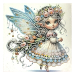 Диамантен гоблен 20x20 см кръгли диаманти частично облепяне с рамка -Блестяща малка фея LT-034