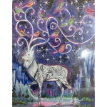 Диамантен гоблен 40x50 см кръгли диаманти пълно облепяне с рамка - Магическите рога на елена XQYX86091