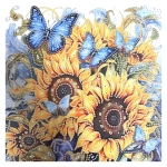 Диамантен гоблен 25x25 см кръгли диаманти частично облепяне с рамка -Слънчогледов сън YY98