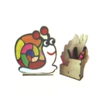 Комплект дървен моливник със самосъхнещ моделин -охлюв