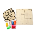 Комплект дървен моливник със самосъхнещ моделин -охлюв