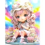 Диамантен гоблен 23x30 см кръгли диаманти частично облепяне с рамка -Захарното момиче DG-30128