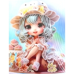 Диамантен гоблен 23x30 см кръгли диаманти частично облепяне с рамка -Захарното момиче DG-30129