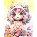 Диамантен гоблен 23x30 см кръгли диаманти частично облепяне с рамка -Захарното момиче DG-30131