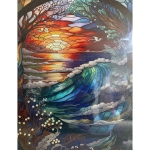 Диамантен гоблен 40x50 см кръгли диаманти пълно облепяне с рамка - Брегът на мечтите XQYX86175