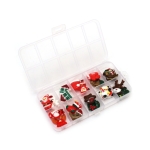 Комплект коледни пластмасови фигурки тип кабошон с лепка -20 броя