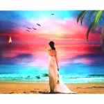 Диамантен гоблен 5D 30x40 см кръгли диаманти пълно облепяне - Мечти на брега GLD62526